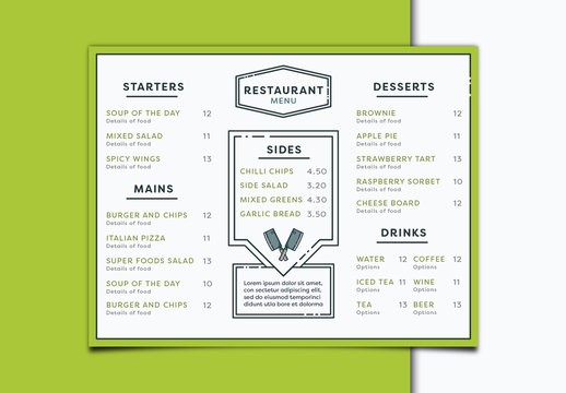 Minimalist Restaurant Menu 2