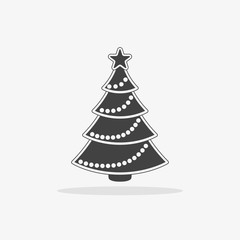 icon christmas tree vector star