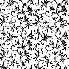 Floral seamless pattern. Abstract seamless pattern with flowers on a white background