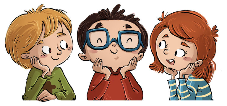 caras de ni&ntilde;os felices