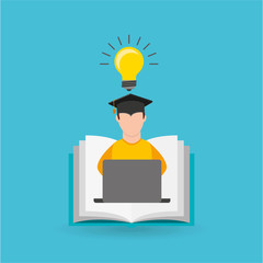 eduation online concept student knowledge school background vector illustration eps 10