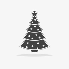 Fototapeta na wymiar Christmas tree Icon flat vector