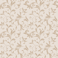 Seamless vector pattern. Abstract floral design
