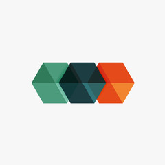 Empty blank hexagon layout, geometric template for text and options