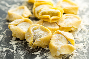 Italian traditional tortellini pasta.