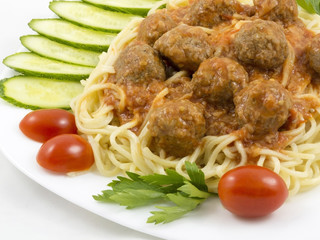 Spaghetti with meatballs