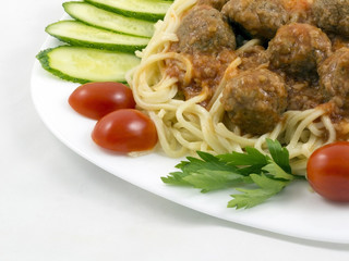 Spaghetti with meatballs