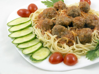 Spaghetti with meatballs
