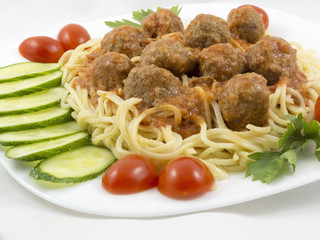 Spaghetti with meatballs