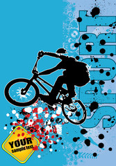 Naklejka na ściany i meble Vector image of BMX cyclist