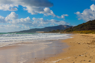 Fototapeta na wymiar Ocean beach near Tarifa in Spain