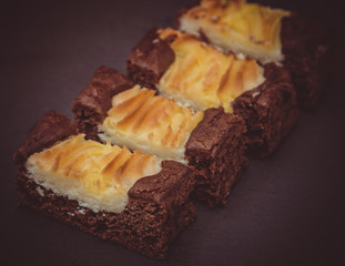 Sweet dessert cakes. Pieces of cottage cheese cake