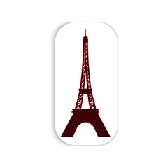 Eiffel Tower sticker paper application vector
