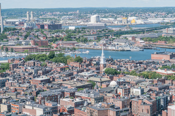 The Old North Church as seen from the observatory at the Custom House building