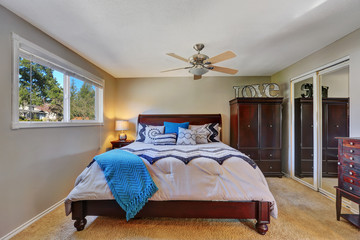 Classic Bedroom interior with mahogany furniture