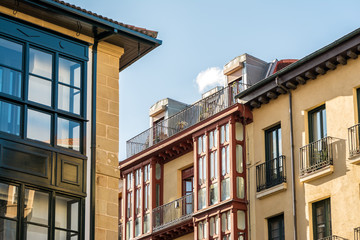 bilbao traditional facades, spain