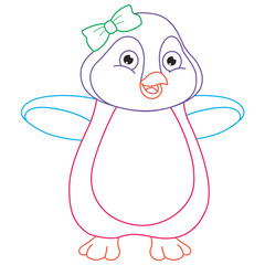 Vector Illustration Of Cartoon Penguin