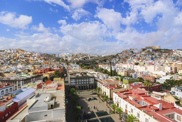 Views of the city of Las Palmas de Gran Canaria from the cathedr
