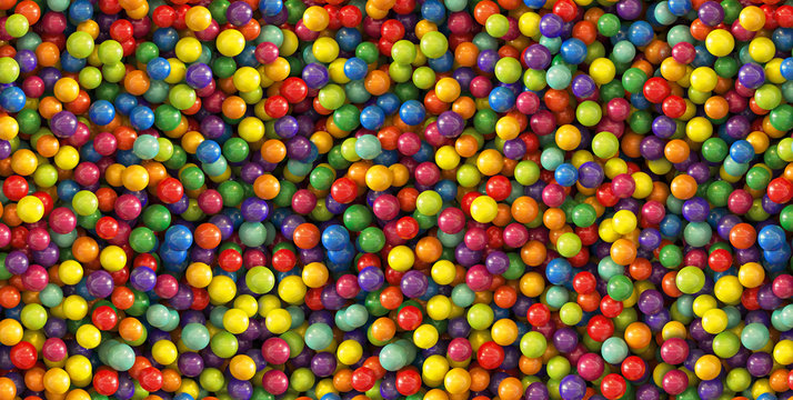Colorful Rainbow dragee balls background. Photo Pattern design for banner, poster, flyer, card, postcard, cover, brochure. High Resolution.