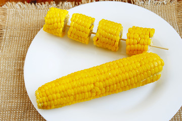 dish with boiled corns