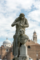 The statue of Antonio Canova (1757-1822) who was an Italian sculptor from the Republic of Venice. The statue is located in Prato della Valle, Padua, Italy