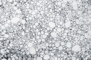 Black and white abstract foam art background