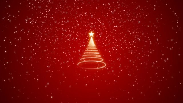 Christmas tree animation with particle effects.