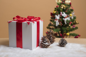 Christmas gift box and christmas decoration