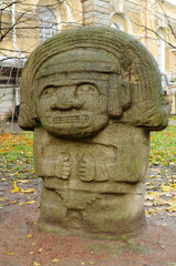 An ancient stone idol.