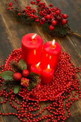 Red candles for Christmas
