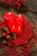 Red candles for Christmas