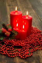 Red candles for Christmas