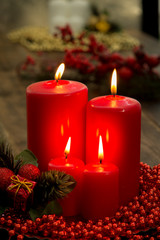 Red candles for Christmas