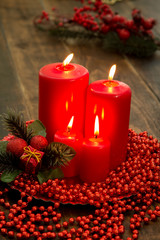Red candles for Christmas