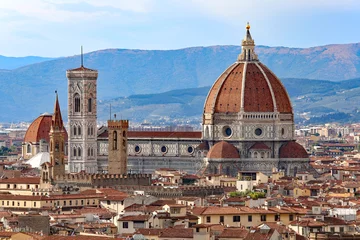 Peel and stick wall murals Deep brown city of FLORENCE with the great dome of the Cathedral