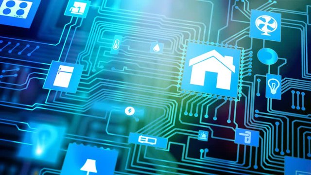 Smart Home, Haus automation mit smart haus app auf tablet oder smartphone konzept