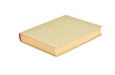 Old hardcover book, isolated on white background