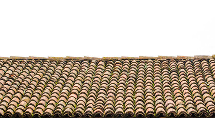 Old roof tiles texture background / Old roof tiles on the roof of an old house as seamless pattern.