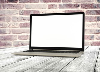 3D White Screen Laptop. PC Internet Computer Notebook MacBooK Il