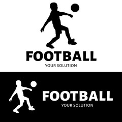 Football vector logo. Brand's logo in the form of soccer player.