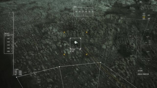 UAV following a fugitive, version 1 - good signal, in 4K. 6 versions in total