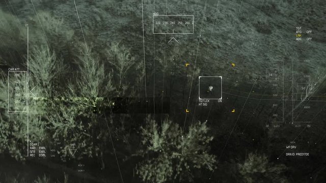 UAV following a fugitive, version 2 - bad signal, in 4K. 6 versions in total