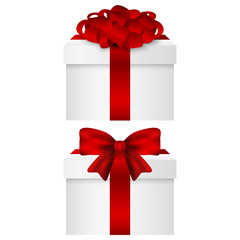 Gift Collection in a box with  red bow vector