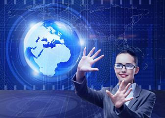 Businesswoman in global business concept