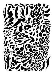 MIXED ANIMAL SKIN TEXTURE ON WHITE BACKGROUND