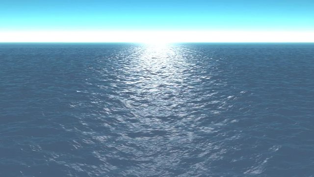 Flying over calm ocean at day time