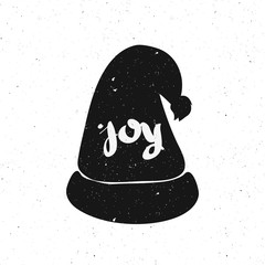 Greeting cards with Christmas and new year holidays. Hand lettering inscription with congratulations on festive background with grunge texture.Vector