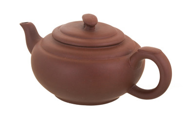 Ceramic teapot on a white background