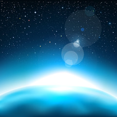 Obraz premium light and the blue planet