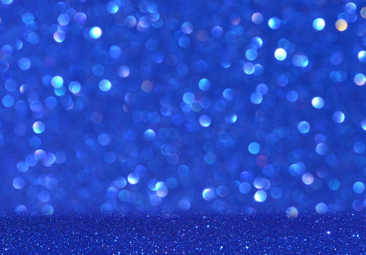 Blue bright blur glitter background